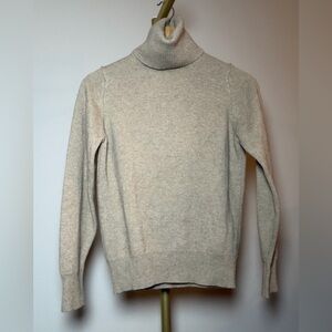 Jos. A. Bank 100% Cashmere Turtleneck Sweater Beige Classic Luxury Knit